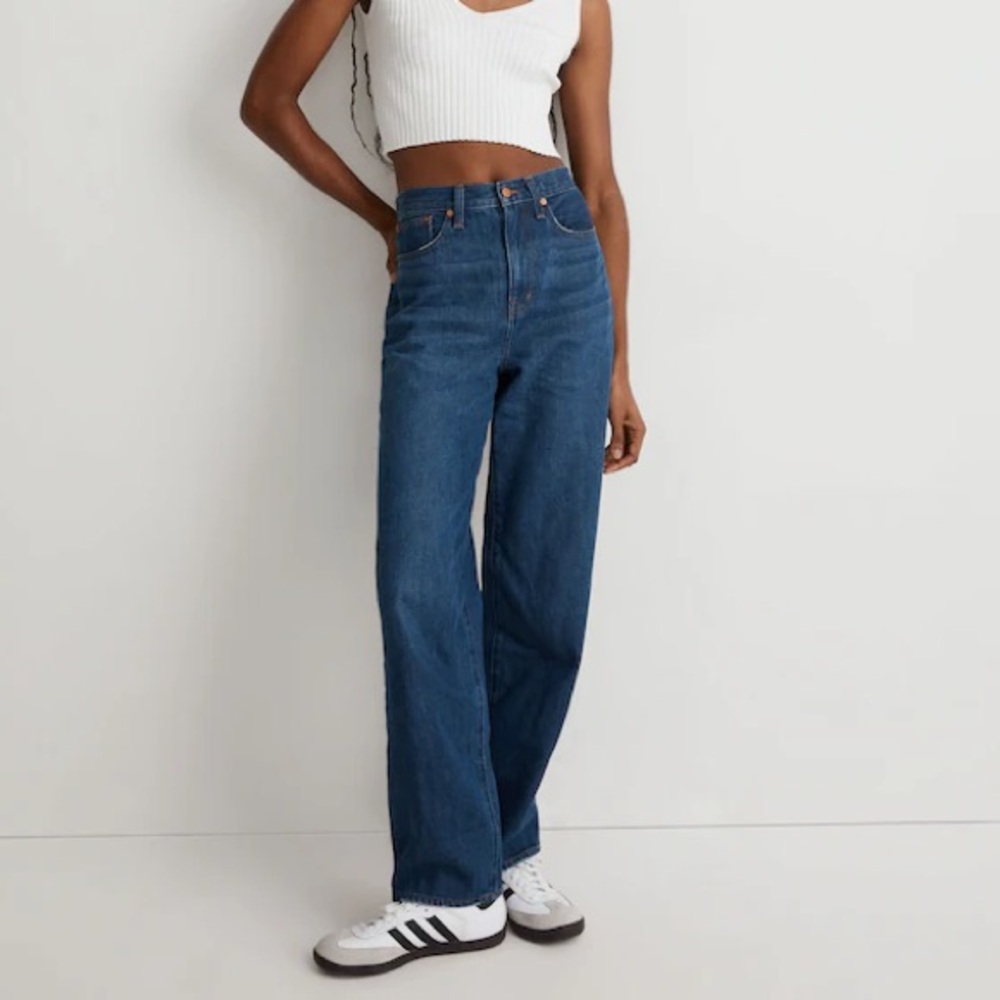 NWT Madewell Dark Wash Baggy Straight Jeans